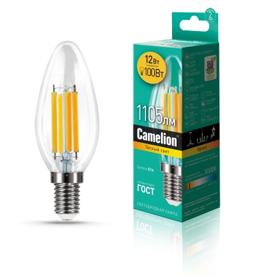 Лампа CAMELION LED12-C35-FL/830/E14 220V 12W