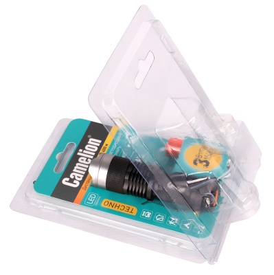 Фонарь CAMELION LED 5135 черный, LED XPE, ZOOM, 3 реж 1XLR6 в компл., алюм.,откр. блистер