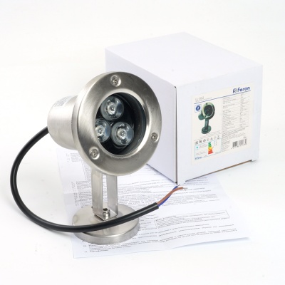 Прожектор светодиодный стационарный FERON LL-822 3W 80*80*130mm IP68 24V 6400К