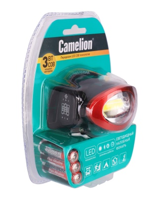 Фонарь CAMELION LED 5382 налобный, черн., COB, 4реж, 3XLR03 в компл, пласт, откр. блист