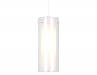 Светильник подвесной Ambrella TR3672 CH/CL/FR хром/прозрачный/белый матовый E14 max 40W D110*1000