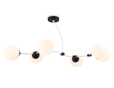 Люстра подвесная Ambrella TR2552/6 WH/BK белый/черный E27/6 max 60W 1160*600*450