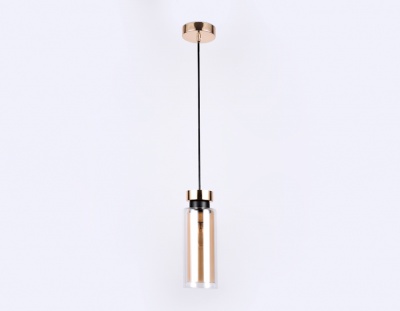 Светильник подвесной со сменной лампой Ambrella TR3571 GD/TI золото/янтарь E14 max 40W D100*1050