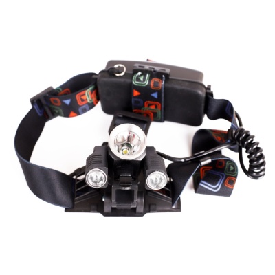 Фонарь ULTRAFLASH LED5335 налоб акк 3,7В, черн., 3LED, 5 Вт, 2 ак. 4 реж, USB, бокс са