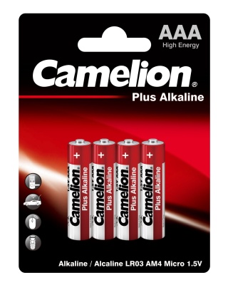 Батарейка CAMELION LR03 Plus Alkaline BL-4 (BP-4), 1.5В (4/48/1152)