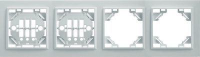 Рамка 4-местная горизонтальная, серия Эрна, PFR00-9004-01, белая