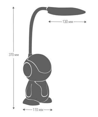 Светильник настольный CAMELION KD-858 C01 белый+серый LED 8 Вт,230В,500 лм,сенс.рег.ярк