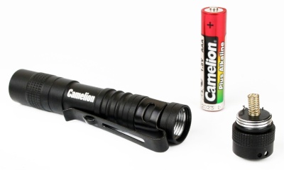 Фонарь CAMELION LED51516 черный, LED XPE, 3 реж 1XLR03 в компл., алюм., откр. блистер