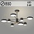 Люстра XI3288/8 BK+FGD черный/золото 132W LED 3000-6000K d850 h350, HN23