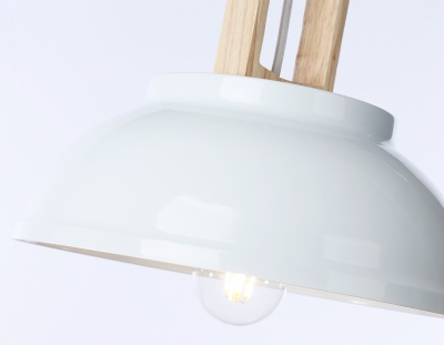 Светильник подвесной в стиле лофт Ambrella TR8190 WH/LW белый/светлое дерево E27 max 40W D290*900