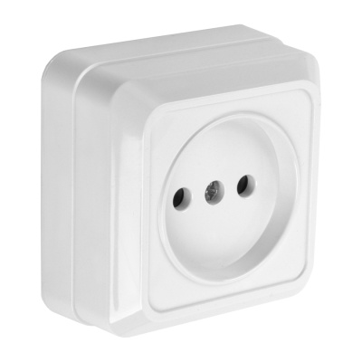 Розетка 1-местная б/з IP20 10А 250В, серия Альфа (керамика) белая (1/200)